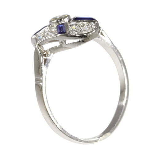 Bague 59 Bague Art Déco Diamant Saphir 58 Facettes 23271-0610