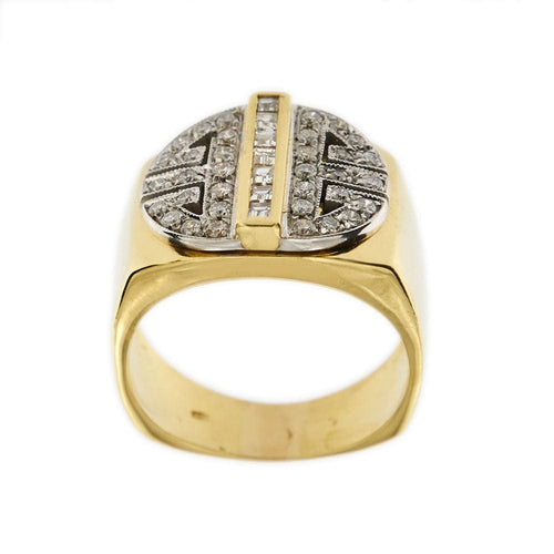 Bague 59 Bague Chevalière diamants 58 Facettes 11376