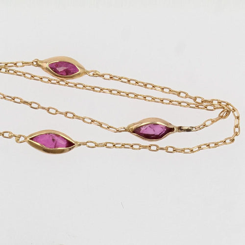 Bracelet Bracelet fin or jaune et rubis 58 Facettes 21-381