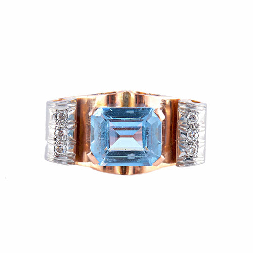 Bague 55 Bague Tank spinelle Verneuil et diamants 58 Facettes 455