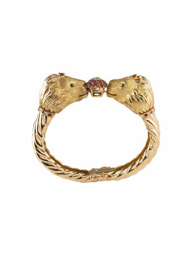 Bracelet Bracelet Jonc Tête de Lion Or jaune 58 Facettes