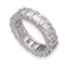 Bague Alliance or gris diamants taille émeraude 58 Facettes