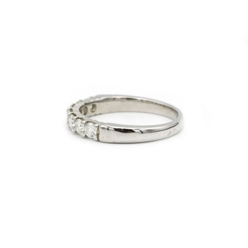 Bague 51 Demi Alliance Platine 7 Diamants 58 Facettes 230292R
