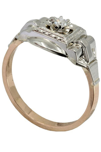 Bague 54 SOLITAIRE ART-DÉCO 0.10 CARAT 58 Facettes 049651