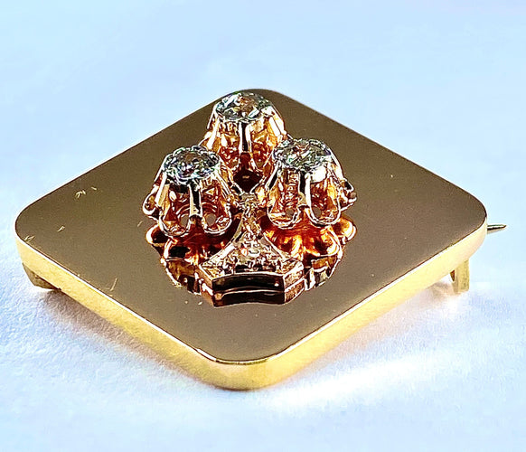 Broche Broche trèfle diamants Napoléon III 58 Facettes
