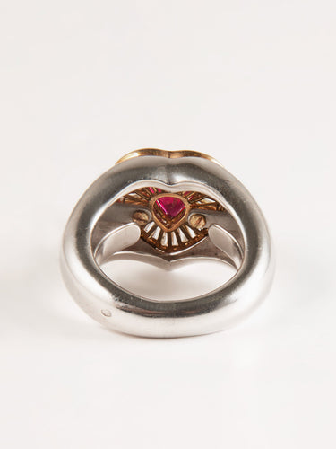 Bague 54 Bague Coeur rubis et diamants 58 Facettes