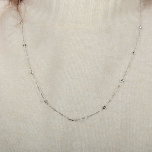 Collier Collier Or blanc 10 diamants 58 Facettes 8393