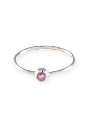 50 Bague Solitaire Saphir Rose et Or Blanc 58 Facettes