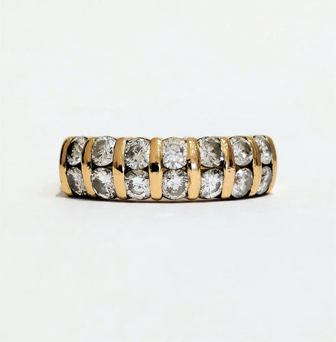 Bague 59 Bague diamants double rang 58 Facettes 1-637/2