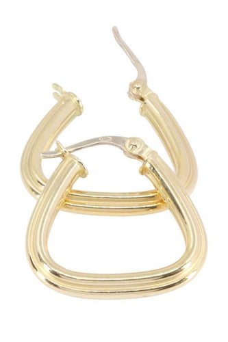 Boucles d'oreilles Créoles modernes triangulaires 58 Facettes 062431