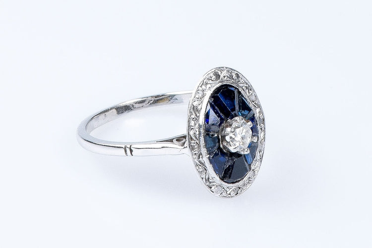 Bague Bague diamant saphir or blanc 58 Facettes BG250736-18
