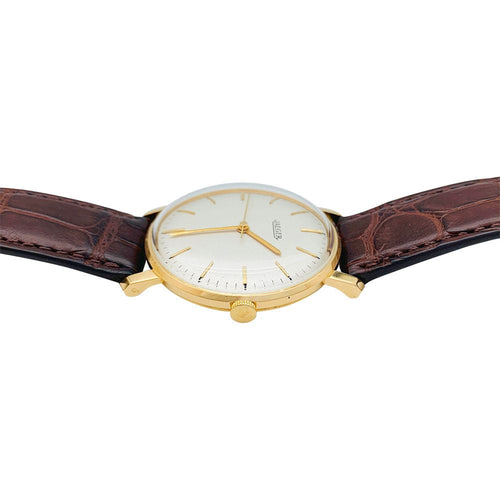 Montre Montre Jaeger en or rose, bracelet cuir. 58 Facettes 31457
