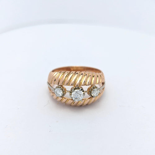 Bague Bague en or rose et diamants 58 Facettes 20556