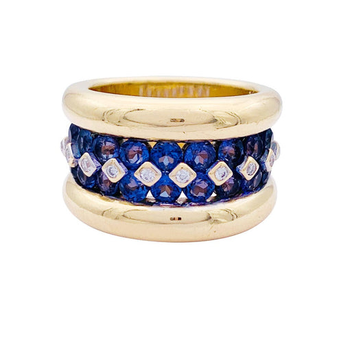 Bague 52 Bague Poiray or jaune, saphirs, diamants. 58 Facettes 32679