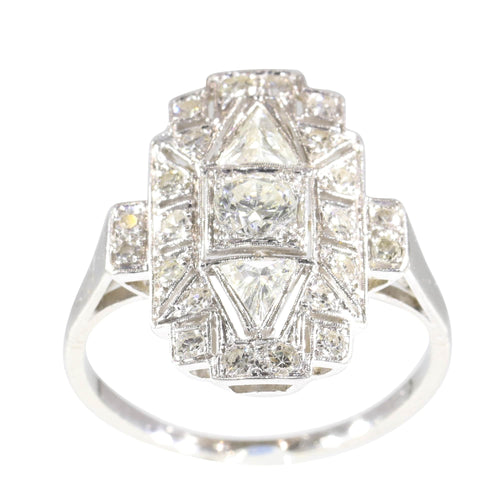 Bague 56 Bague diamant Art Déco des années 1950 58 Facettes 24002-0086