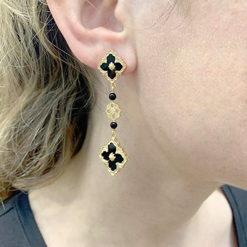 Boucles d'oreilles Boucles d'oreilles Buccellati, "Opera Color", onyx, or rose. 58 Facettes 32366