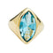 Bague 52 Bague or jaune et topaze bleue. 58 Facettes 30715