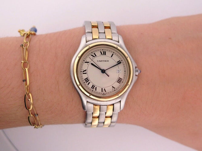 Montre montre CARTIER cougar 187904 33 mm quartz or et acier classique 58 Facettes 252697