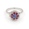 Bague 57 Bague Marguerite Or blanc Saphir 58 Facettes 1628715CN