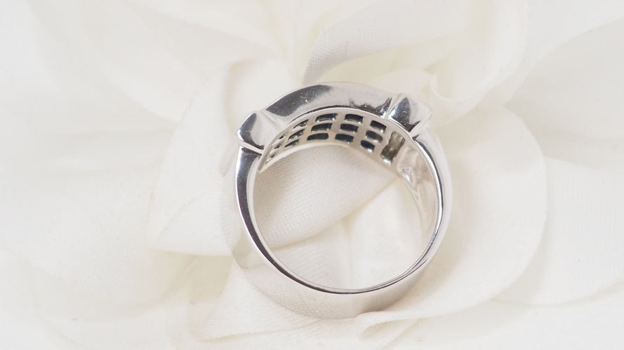 Bague 55 Bague bandeau saphirs diamants 58 Facettes 32390