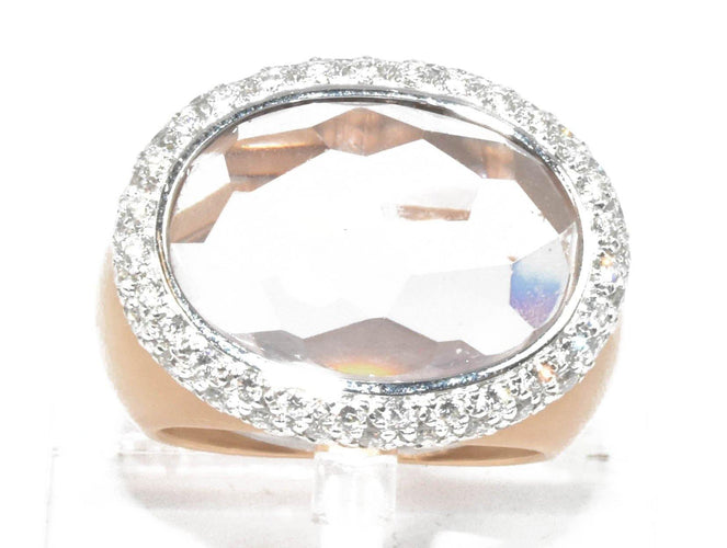 Bague Bague signée Pomellato or rose ornée d'une morganite facettée 58 Facettes