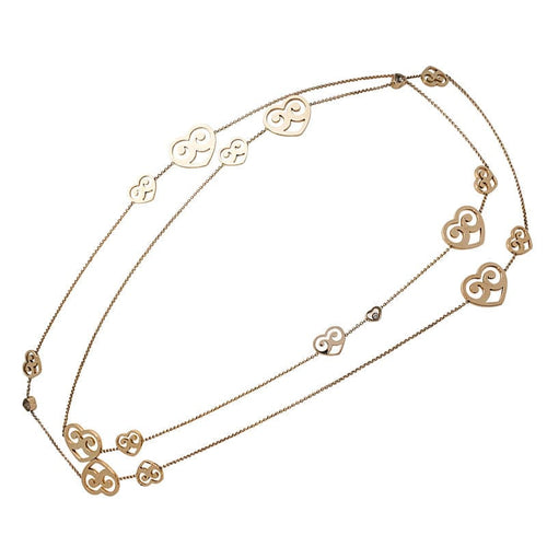 Collier Sautoir Chopard, "Cœur Happy Diamonds", or rose. 58 Facettes 30784