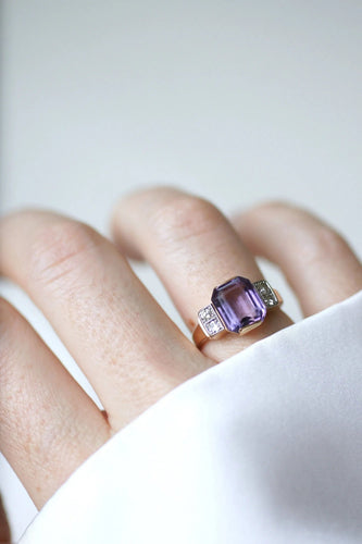 Bague Bague Art Déco améthyste et diamants 58 Facettes