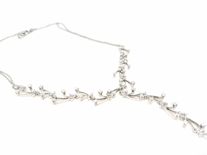 Collier Collier Or blanc Diamant 58 Facettes 06599CD
