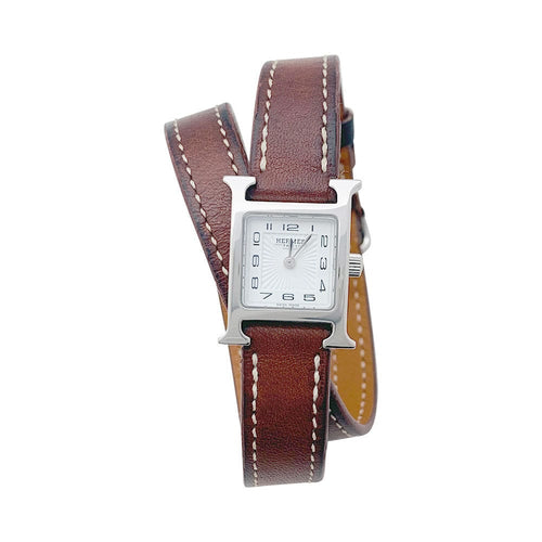 Montre Montre Hermès "Heure H", cuir. 58 Facettes 31181