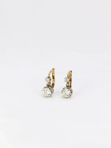 Boucles d'oreilles Boucles d'oreilles dormeuses 2 Ors et Diamants 58 Facettes J264