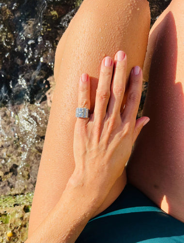 Bague Bague platine en diamant 1930 58 Facettes