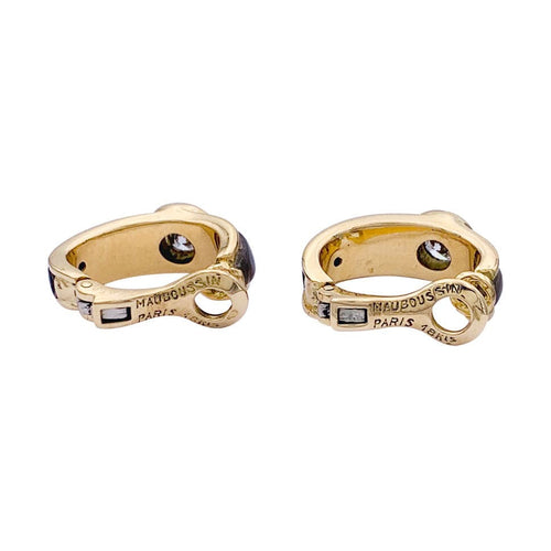 Boucles d'oreilles Boucles d'oreilles Mauboussin, "Nadia", or jaune, diamants et nacre. 58 Facettes 32912