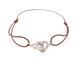 Bracelet bracelet sur cordon DINH VAN double coeur r9 14 a 20 cm or blanc diamants 58 Facettes 253351