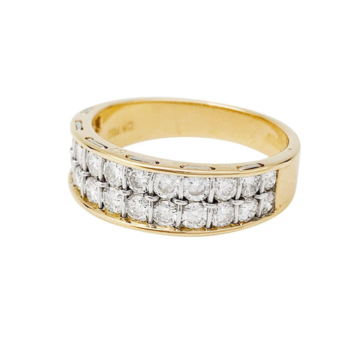 Bague 57 Bague Cartier, "Sérénade", or jaune, platine et diamants. 58 Facettes 30931