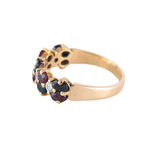 Bague BAGUE "REINA" GRENATS & SAPHIRS 58 Facettes BO/220118