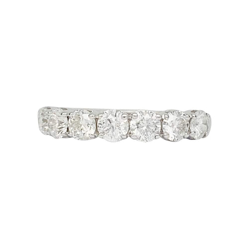 Bague 50 Alliance demi-tour or blanc, diamants. 58 Facettes 31589