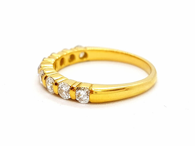 Bague 56 Bague Demie alliance Or jaune Diamant 58 Facettes 06359CD