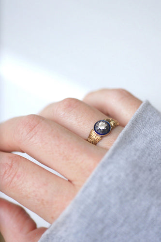 Bague Bague jonc émaillée en or et diamant 58 Facettes