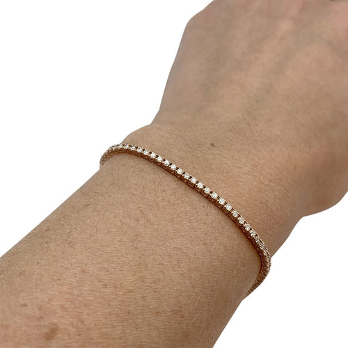 Bracelet Bracelet ligne diamants en or rose. 58 Facettes 31788