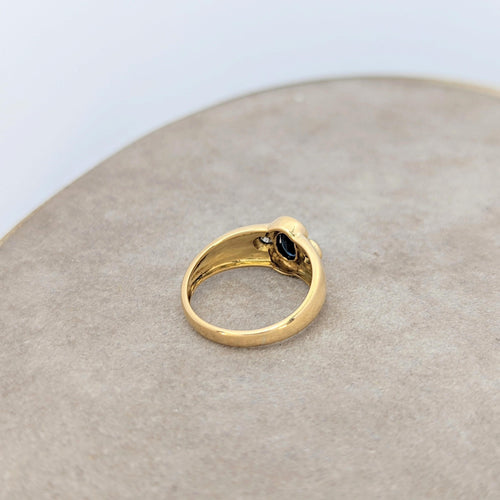 Bague Bague en or jaune diamants et saphir 58 Facettes 18778