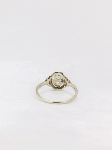 Bague 58 Bague Art-Déco Or blanc Platine Diamants 58 Facettes J169