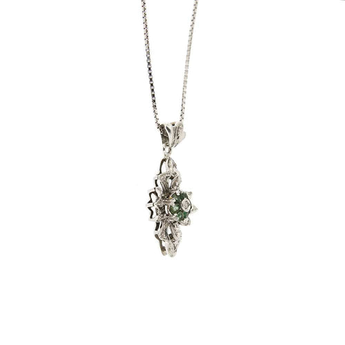 Collier Collier pendentif croix émeraude diamants 58 Facettes 31757