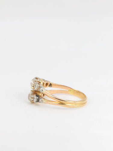 Boucles d'oreilles 62 Bague ancienne toi et moi en or, argent et diamants 58 Facettes 662