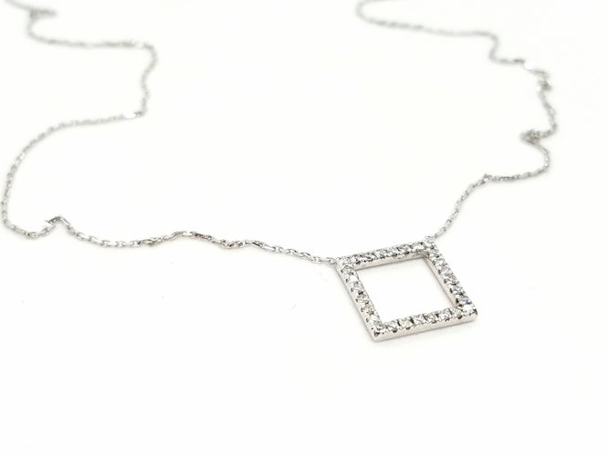 Collier Collier Or blanc Diamant 58 Facettes 579211RV