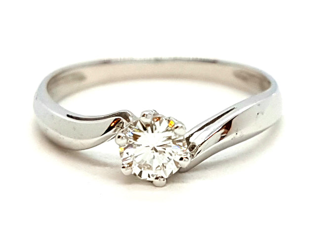 Bague 56 Bague Solitaire Or blanc Diamant 58 Facettes 06361CD