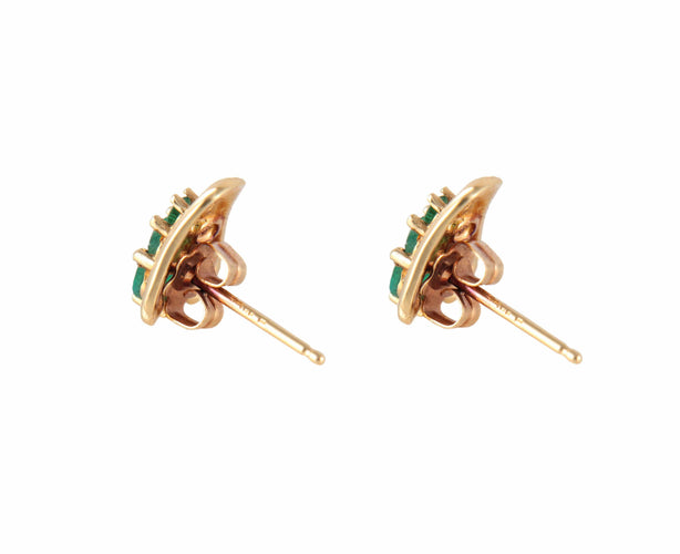 Boucles d'oreilles CLOUS D'OREILLES OR & EMERAUDES 58 Facettes BO/220140