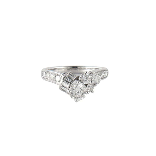 Bague 51 Bague Diadème Or Gris Diamants 58 Facettes