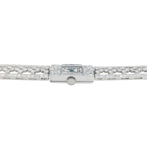 Montre Montre Art Déco en platine, or blanc et diamants. 58 Facettes 31334