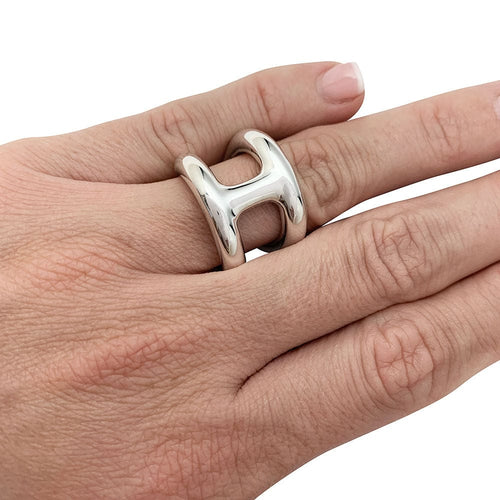 Bague 52 Bague Hermès, "Osmose", argent. 58 Facettes 30733