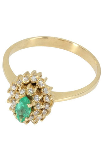 Bague BAGUE MARQUISE ÉMERAUDE ET DIAMANTS 58 Facettes 046811